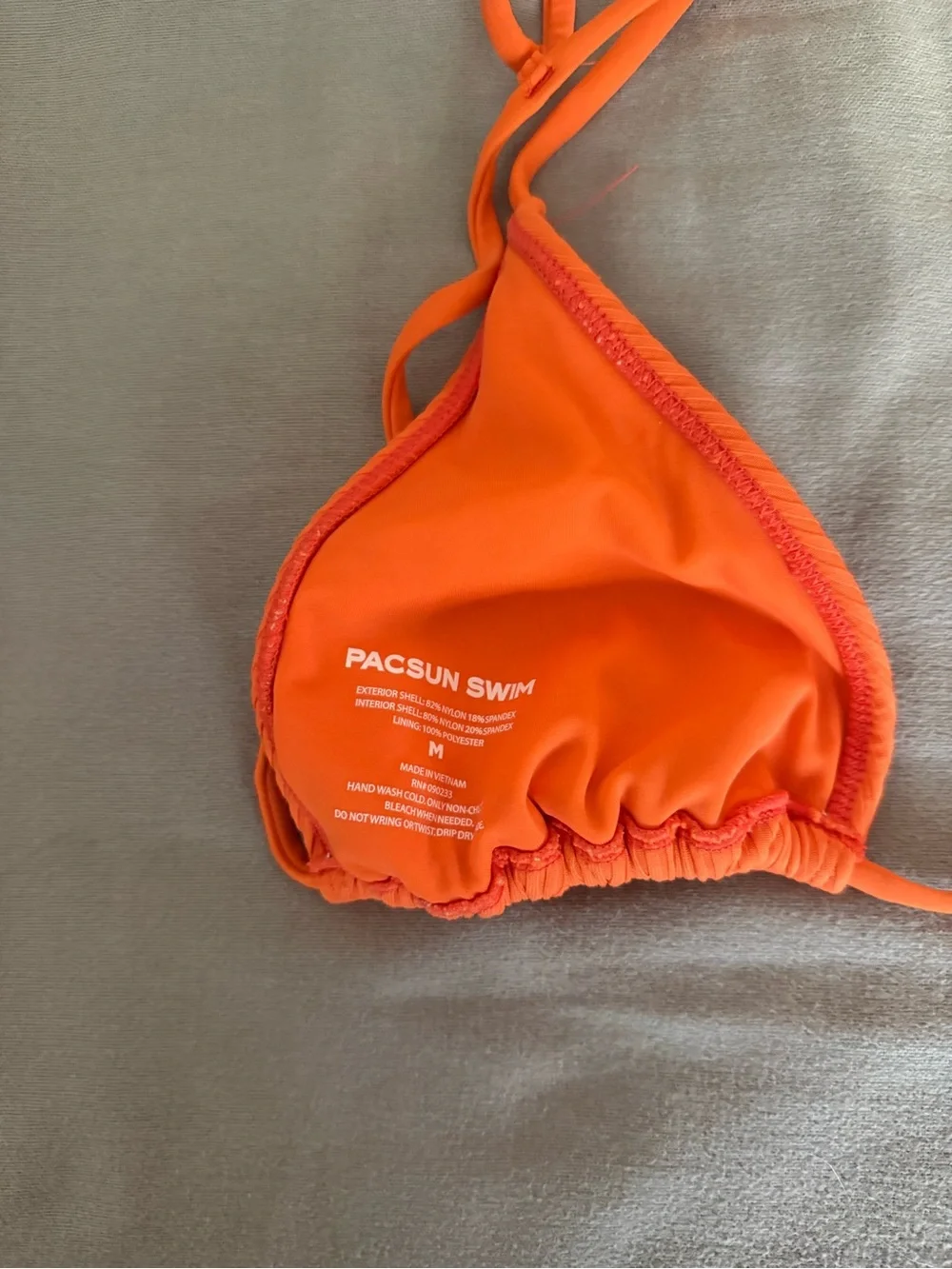 PacSun Bright Orange Ribbed Triangle Bikini Top
